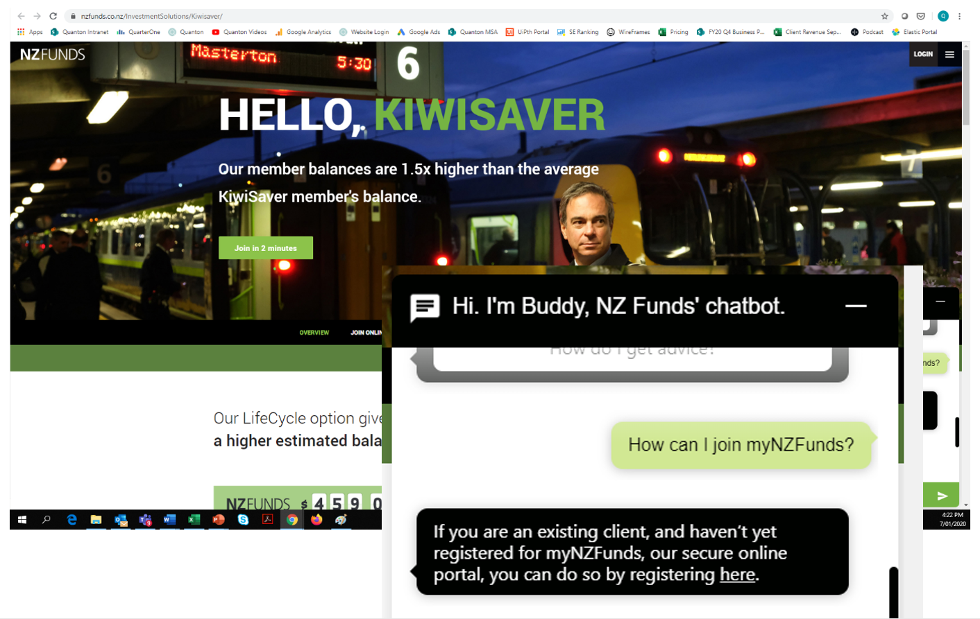 NZ Funds Chatbot Example